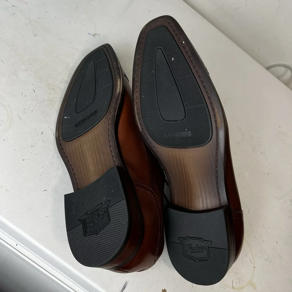 Florsheim Mens Cognac Brown Leather Cap Toe Flexsole Oxfords Size‎ 9.5 M